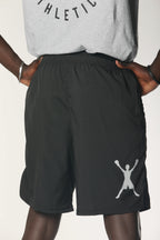 Pantalones cortos de entrenamiento de boxeo Footwork Athletics negros